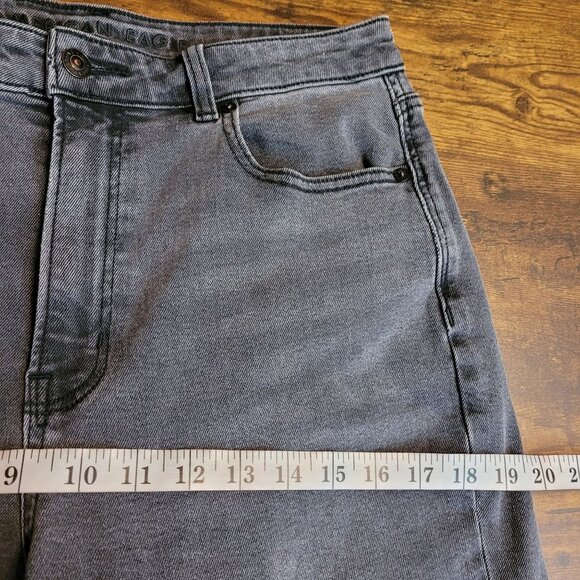 American Eagle Jeans 12 S Mom High Rise Stretch Denim Charcoal Wash - Picture 8 of 11